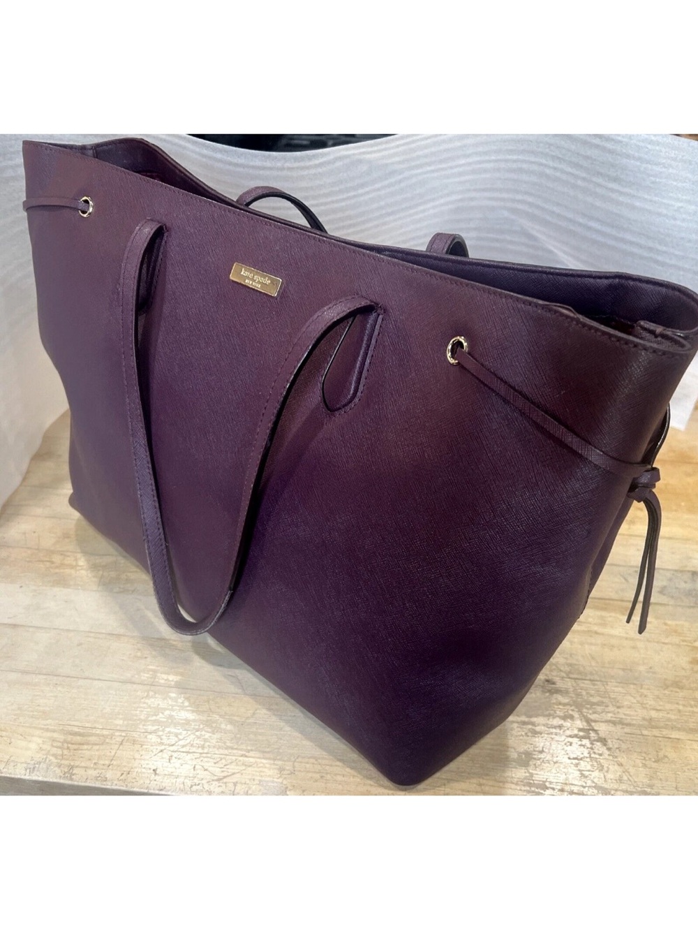 Kate Spade Extra Large Wine purple Ari Laurel Way Tote - Picture 4 of 8
